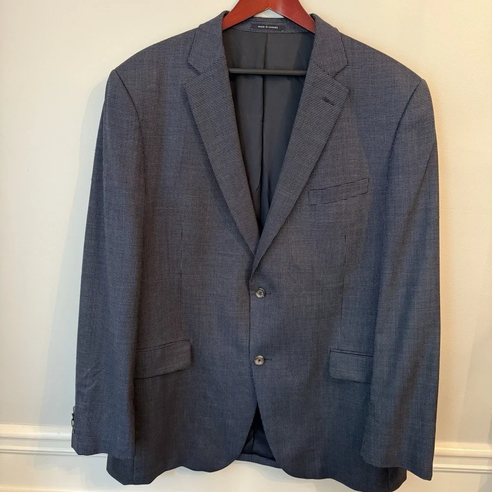 Loro Piana Mens 46L 100% Wool Blazer Made in Italy Blue Quiet Luxury Designer